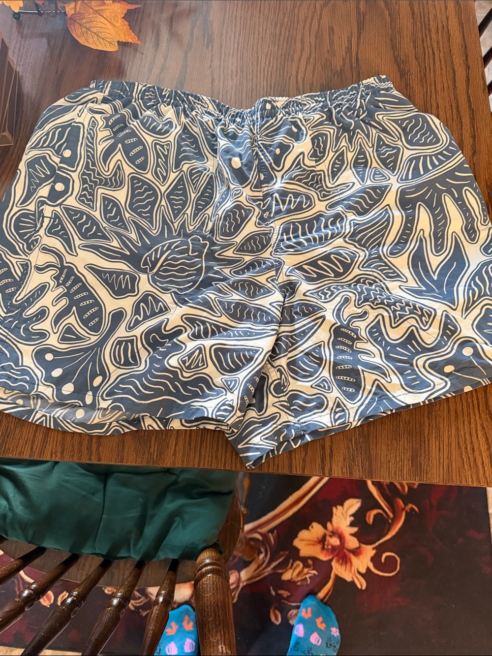 Patagonia Blue & White Printed Mens Shorts in size M
